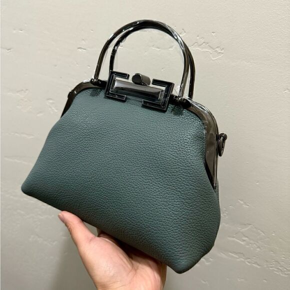 Handmade Genuine Premium Togo Leather Top Handles Bag/ Crossbody & 2 Chains - Picture 12 of 16